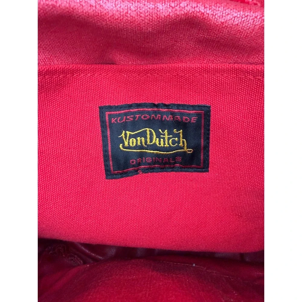Vintage Von Dutch Canvas Messenger Bag Red Y2K 2000s